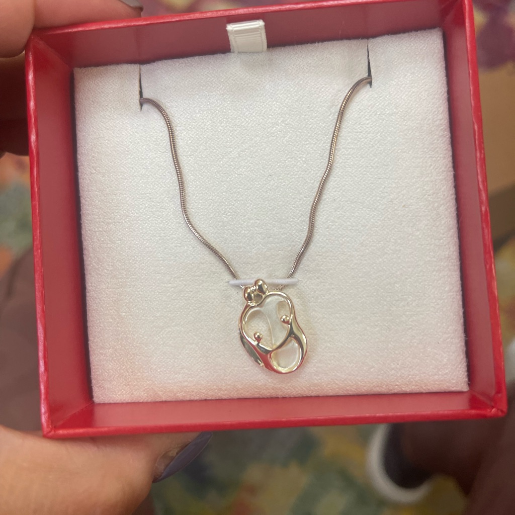 Red Envelope Family Necklace In Silver